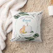 Boys Nursery Decor Fall Fox & Pumpkin Blue Kissen (Decke)