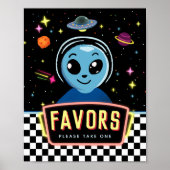 Boys Out Of This World Space Alien Favor Sign Poster (Vorne)