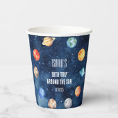 Boys Outer Space Solar System Cosmic Birthday  Pappbecher (Rückseite)