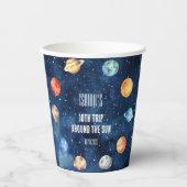 Boys Outer Space Solar System Cosmic Birthday  Pappbecher (Vorderseite)