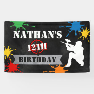 Boys Paintball Sports Geburtstagsparty Banner