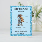 BOYS PAJAMA PARTY EINLADUNG (Stehend Vorderseite)