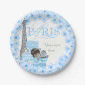 Boys Paris Baby Duschpapier Teller (Vorderseite)