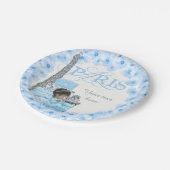 Boys Paris Baby Duschpapier Teller (Schrägansicht)