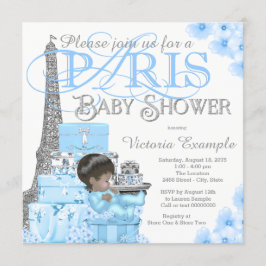 Boys Paris Baby Shower Einladungen