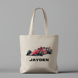 Boys Personalised Cool Red Racing Car Tote Bag Tragetasche