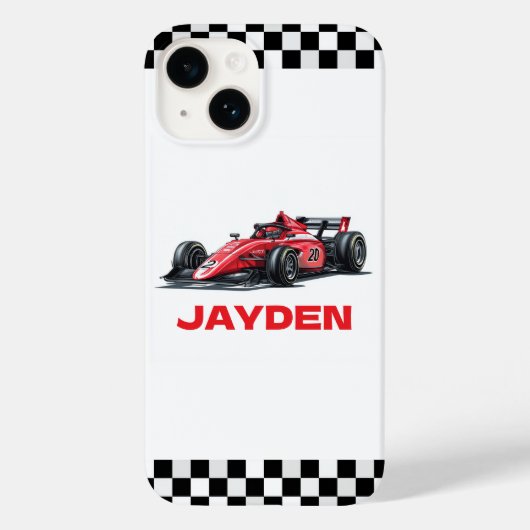 Boys Personalised Racing Car Case-Mate iPhone Hülle (Rückseite)