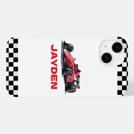 Boys Personalised Racing Car Case-Mate iPhone Hülle (Rückseite (Horizontal))