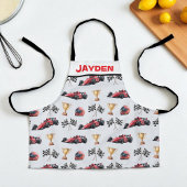 Boys Personalised Racing Car Kids Apron Schürze
