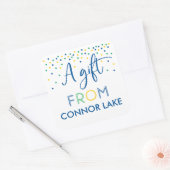 Boys Personalisiert Confetti Geburtstagsgeschenkkl Quadratischer Aufkleber (Umschlag)