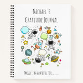 BOYS Personalisiert Dankbarkeit Journal Space Them Notizblock (Vorderseite)