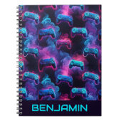 Boys Personalisiert Gaming Controller Muster Notizblock (Vorderseite)