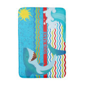 Boys Personalisiert Name Shark Bathroom Bathmat Badematte (Vorderseite Vertikal)