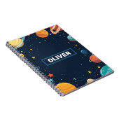 Boys Personalisiert Space Planets Galaxy Notebook Notizblock (Rechte Seite)