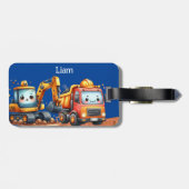 Boys Personalisierte Bautransporter Gepäckmarke Gepäckanhänger (Rückseite horizontal)