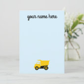 Boys Personalisierte LKW-Notecards Einladung (Stehend Vorderseite)