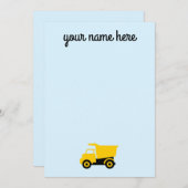 Boys Personalisierte LKW-Notecards Einladung (Vorne/Hinten)