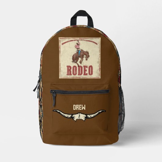 Boys Personalisiertes Rodeo-Rucksack mit Aztec Des Bedruckter Rucksack (Vorderseite)