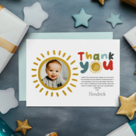 Boys Photo First Trip Around The Sun Birthday Dankeskarte