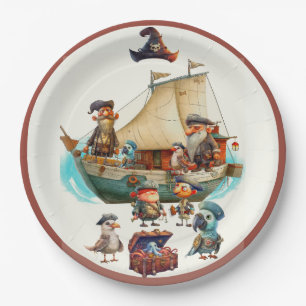 Boy's Pirate Birthday Party Paper Plate Pappteller