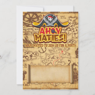 Boys Pirate Thema Geburtstagsparty Einladungen