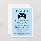 Boy's Player 3 Video Game Baby / Couple's Shower Einladung (Vorne/Hinten)