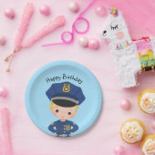Boys Police Officer Happy Birthday Party Pappteller (Party)