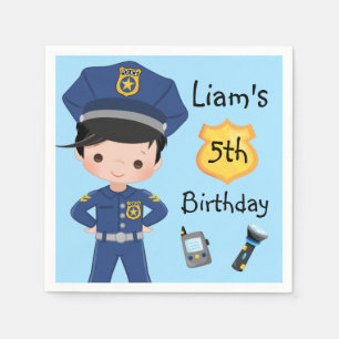 Boys Police Officer Polizist Birthday Party Serviette