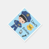 Boys Police Officer Polizist Birthday Party Serviette (Ecke)