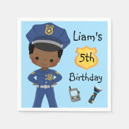 Boys Police Officer Polizist Birthday Party Serviette