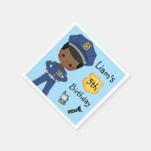 Boys Police Officer Polizist Birthday Party Serviette (Ecke)