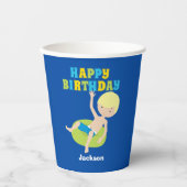 Boys Pool Party Custom Kindergeburtstag Pappbecher (Vorderseite)