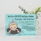 Boy's Pool Party Einladung (Stehend Vorderseite)