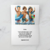 Boy's Pool Party Geburtstag geklappte Grußkarte Karte (Innenseite)