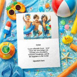 Boy's Pool Party Geburtstag geklappte Grußkarte Karte