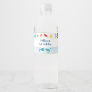 Boys Pool Party Geburtstag Wasserflaschenetikett
