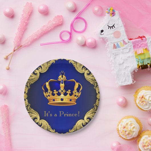 Boys Prince Baby Duschpapier Teller (Party)