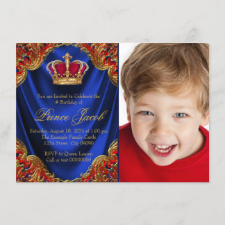 Boys Prince Birthday Party Einladung