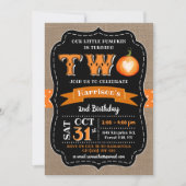 Boy's Pumpkin 2. Geburtstag Einladung (Vorderseite)