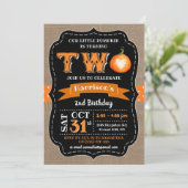 Boy's Pumpkin 2. Geburtstag Einladung (Stehend Vorderseite)