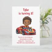 Boys Race Car Kindergeburtstag Party Einladung (Stehend Vorderseite)