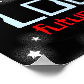 Boys Raketenraum, kundenspezifisch blaues rotes Pl Poster (Ecke)