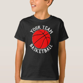 Boys Red Basketball Team, Name und Nummer des Spie T-Shirt