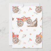 Boys Red Monster Truck Young Wild Three Birthday Einladung (Rückseite)