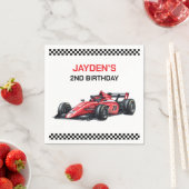 Boys Red Racing Car Birthday Party Napkins Serviette (Beispiel)