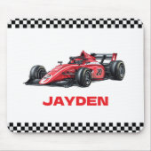 Boys Red Racing Car Personalised  Mousepad (Vorne)