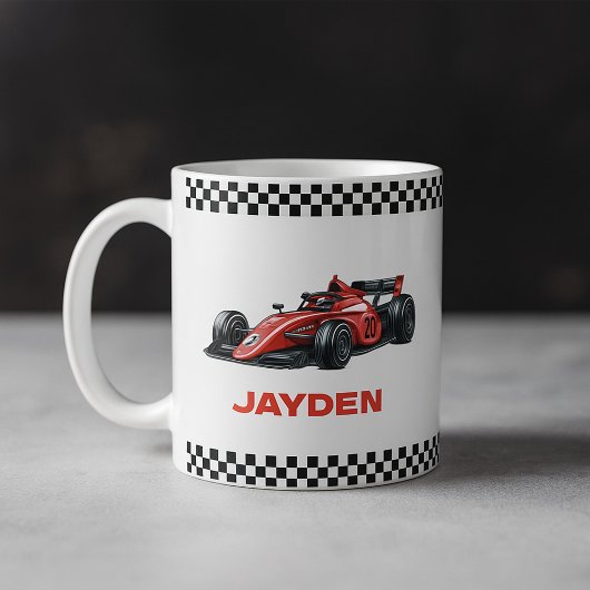 Boys Red Racing Car Personalised Mug Kaffeetasse