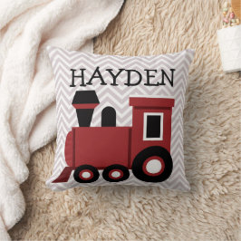 Boys Red Train Personalisiert Kissen