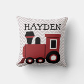 Boys Red Train Personalisiert Kissen (Vorderseite)