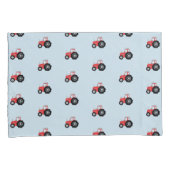 Boy's Red Traktor Muster mit Kindername Kissenbezug (Vorderseite-Rechts)